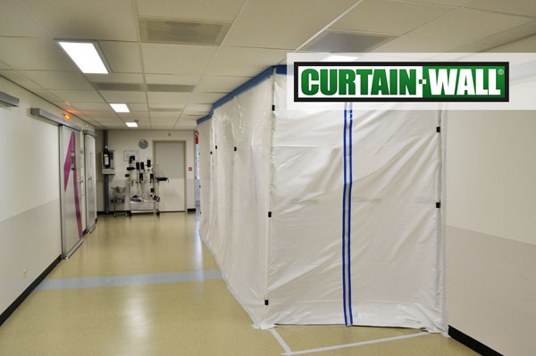 Curtain-Wall dust barrier protect reusable sustainable dust regulation