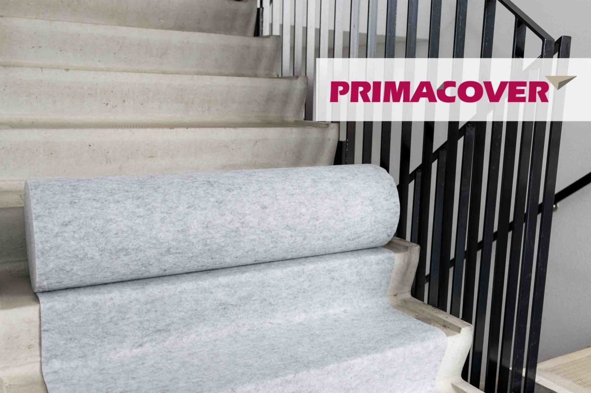 PrimaCover dekkfilt fleece selvklebende gjenbrukbar holdbar beskyttelse trapp gulv betong