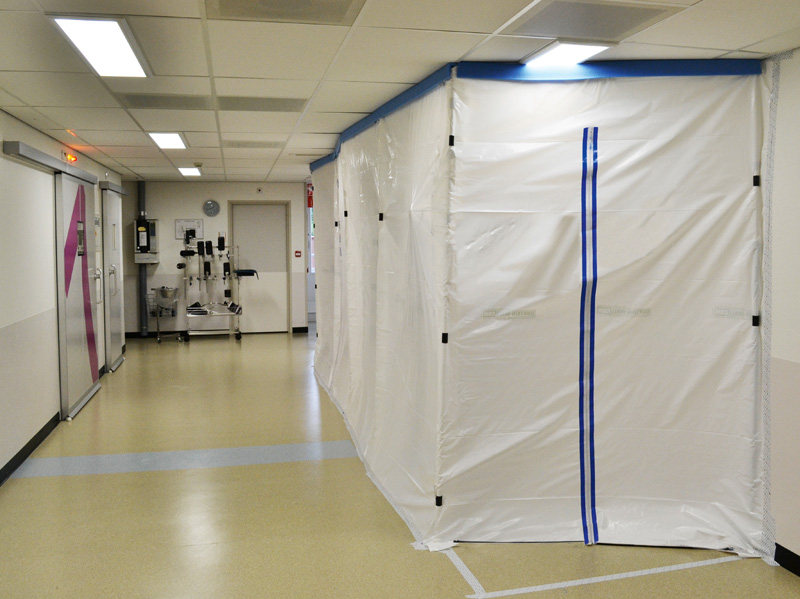 Curtain-Wall stofwandsysteem stofdicht fijnstof stof medisch bouw onderhoud